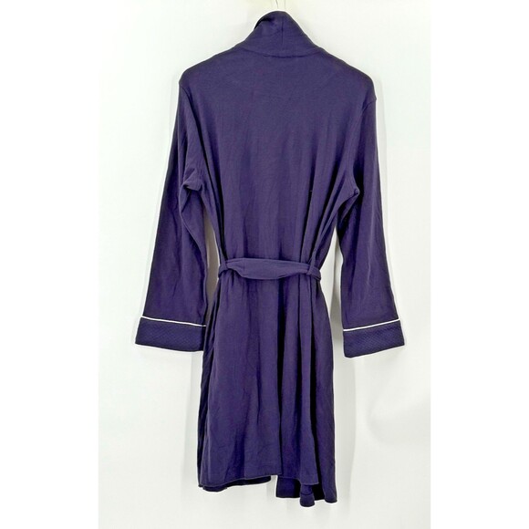 NEW W TAGS Black Label Ralph Lauren Navy Blue Shawl Collar Bath Robe Soft MEDIUM - Picture 9 of 16